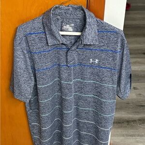 Under Armour Blue and Gray Polo Shirt Performance Style